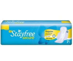 Stayfree Secure Dry Cover with Wings Sanitary Pads - Regular 7s